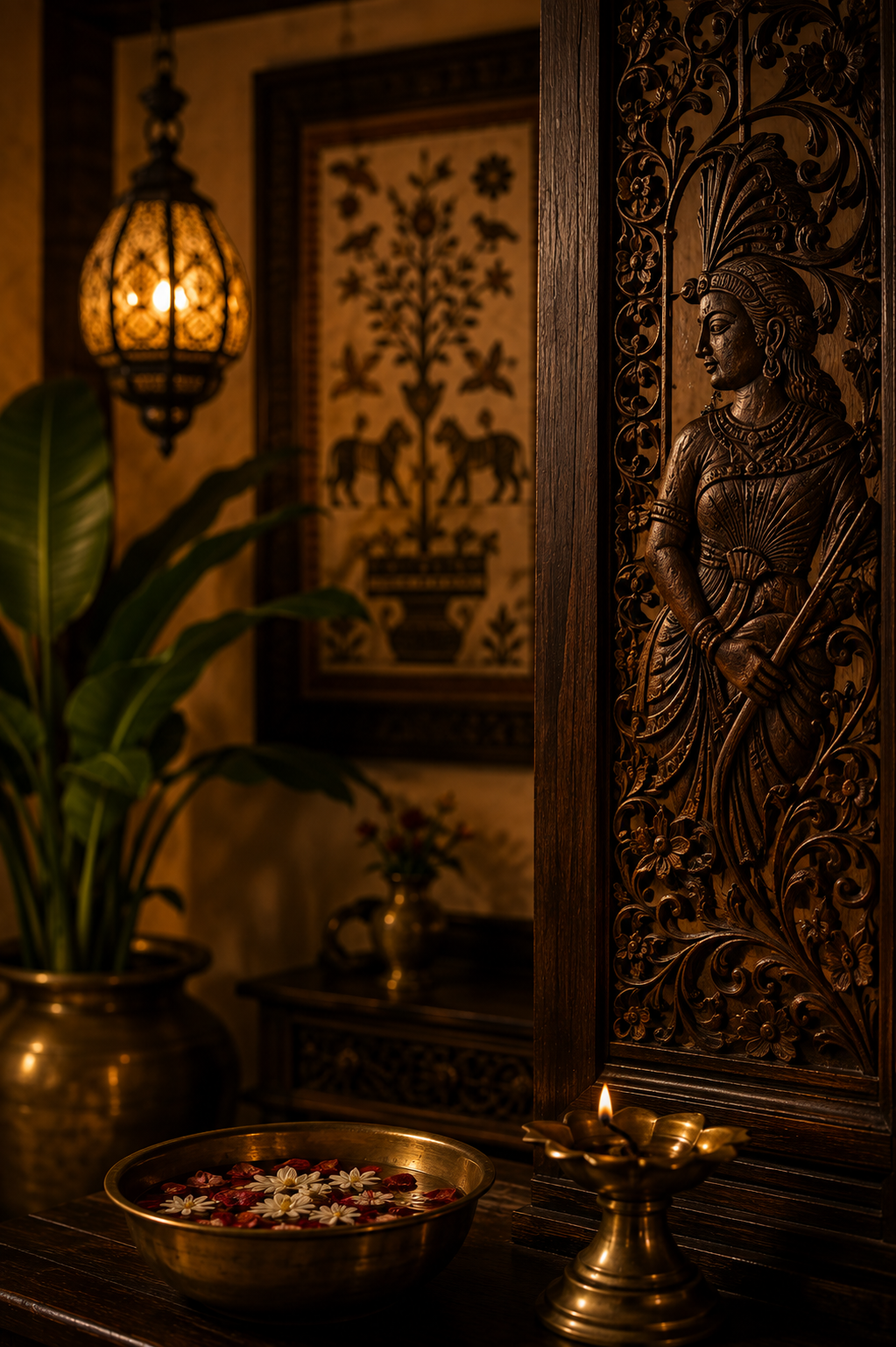 Bengali inspired restaurant interior detail